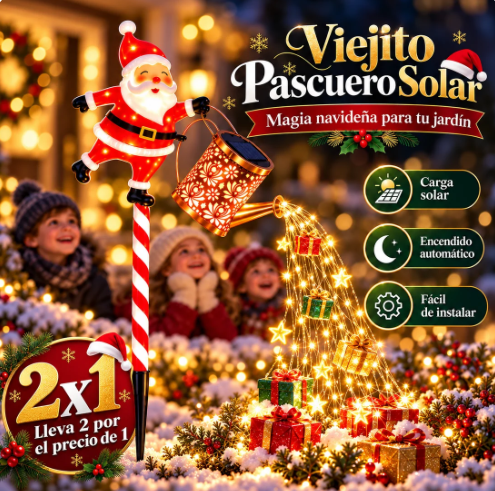 🎅 Viejito Pascuero Solar: la decoración que todos se detienen a mirar esta Navidad ✨