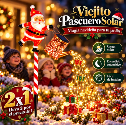 🎅 Viejito Pascuero Solar: la decoración que todos se detienen a mirar esta Navidad ✨