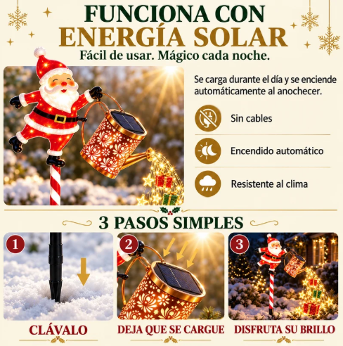 🎅 Viejito Pascuero Solar: la decoración que todos se detienen a mirar esta Navidad ✨