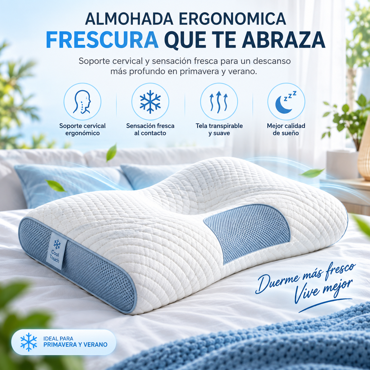 ALMOHADA ERGONÓMICA Y SENSACIÓN FRESCA