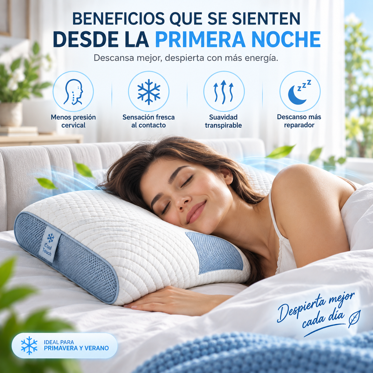 ALMOHADA ERGONÓMICA Y SENSACIÓN FRESCA
