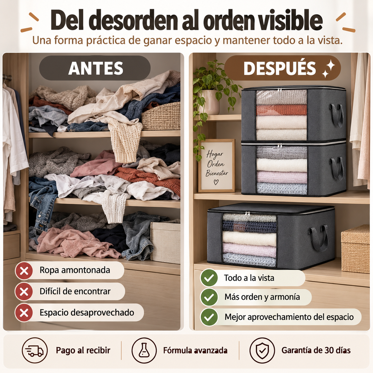 Organizador de Ropa - COMBO 3 UNIDADES
