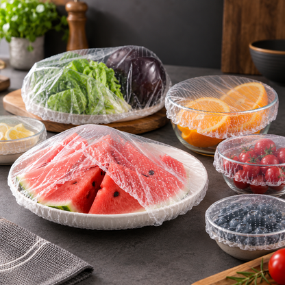 250 Cubiertas Elásticas para Alimentos™ - Cubre, guarda y protege en segundos