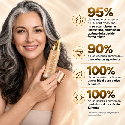Base de Maquillaje en Spray Antiedad con SPF 50 – Se Adapta a tu Tono de Piel