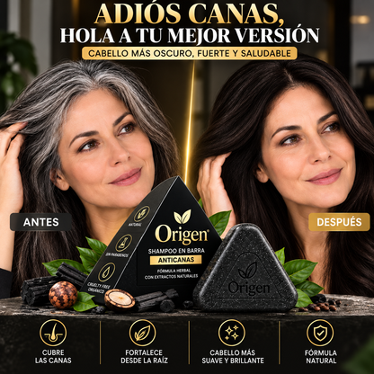 Origen® Shampoo - Adiós al tinte: tus canas se esfuman lavado a lavado ⭐