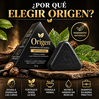 Origen® Shampoo - Adiós al tinte: tus canas se esfuman lavado a lavado ⭐