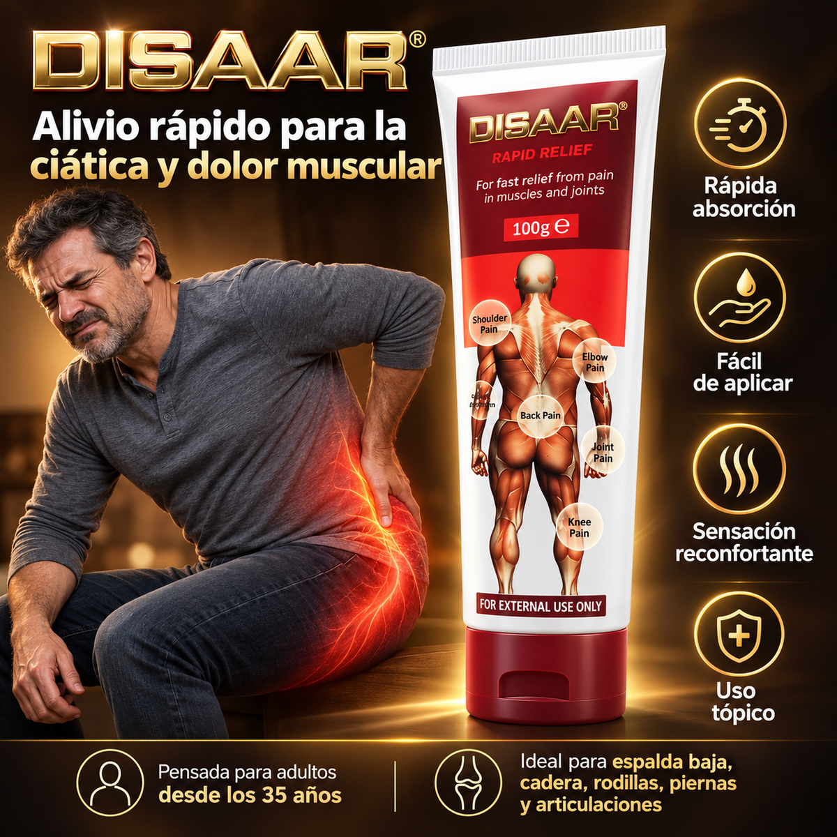 DISAAR® - Alivio rápido para la ciática y dolor muscular
