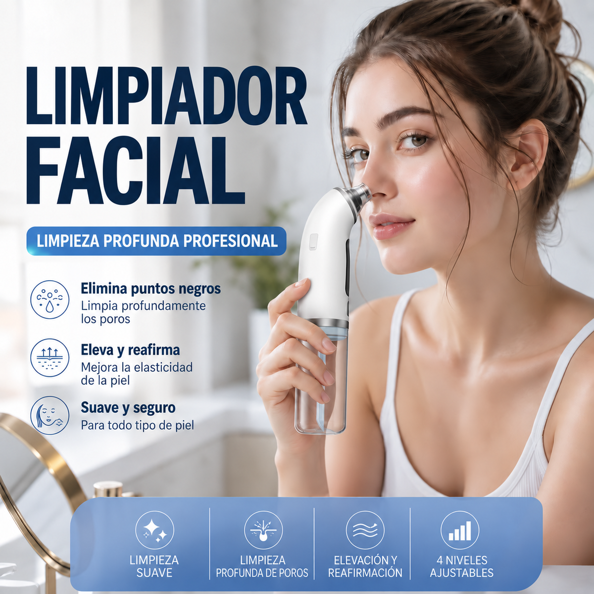 Limpiador Facial - Tu limpieza facial profunda, sin salir de casa.