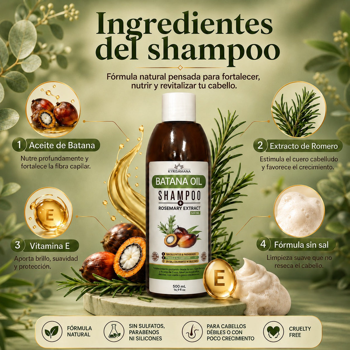 Shampoo Batana Crecimiento Cabello
